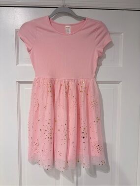 Gymboree Pink Short-Sleeve Tulle Star Dress NWT